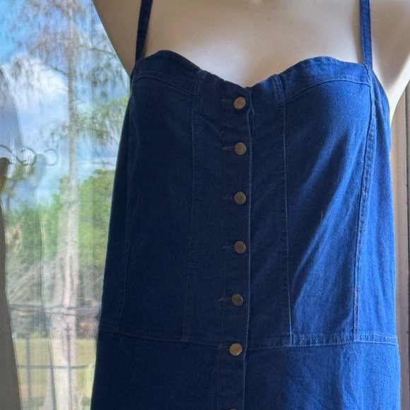 Blue Button-Down Maxi Dress - Picture 2 of 10